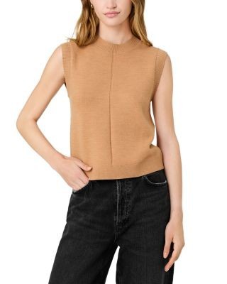 French Connection Babysoft Vertical Tick Crewneck Sleeveless Top