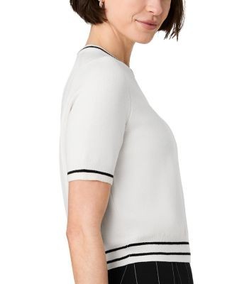 French Connection Babysoft Short Sleeve Rib Stripe Top
