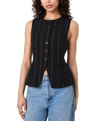 French Connection Wide Pinstripe Sleeveless Vest