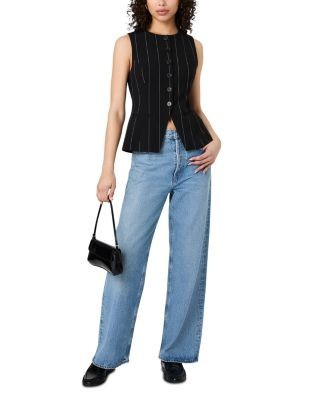 French Connection Wide Pinstripe Sleeveless Vest