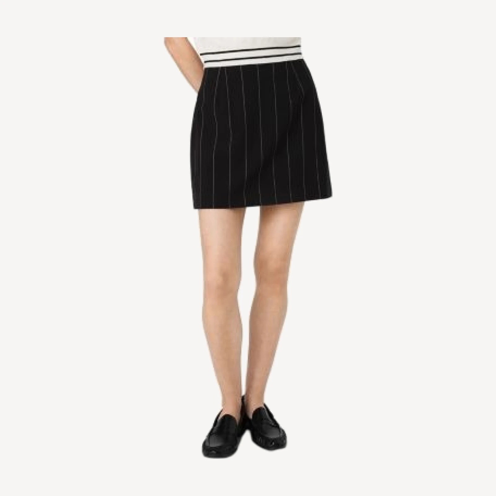 French Connection Wide Pinstripe Mini Skirt