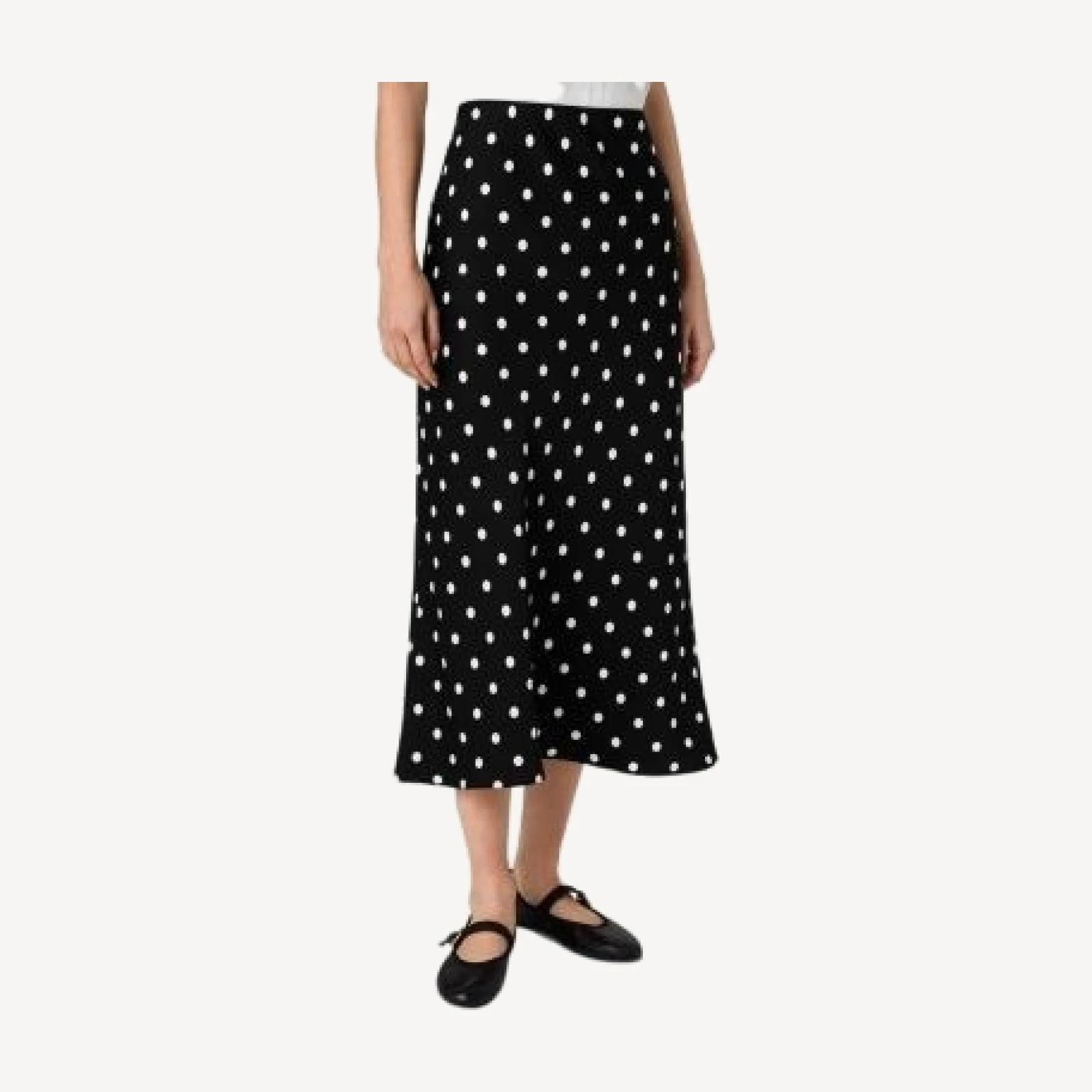 French Connection Ennis Satin Polka Dot Midi Skirt