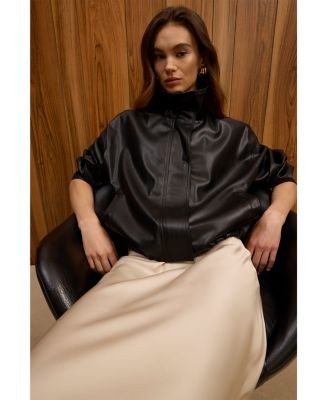 French Connection Dessa Faux Leather Funnel Collar Jacket, photo 5