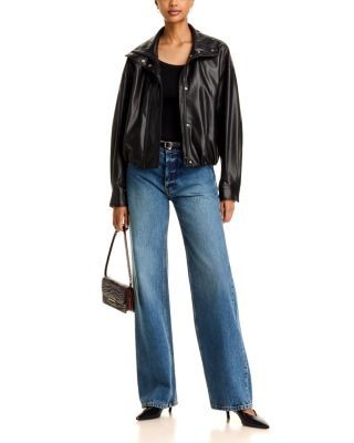 French Connection Dessa Faux Leather Funnel Collar Jacket, photo 6