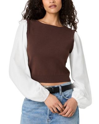 French Connection Maxime Mixed Media Top