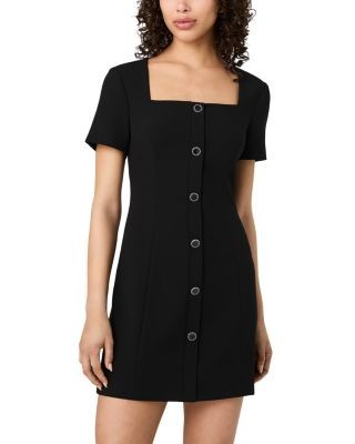French Connection Azra Button Front Short Sleeve Mini Dress