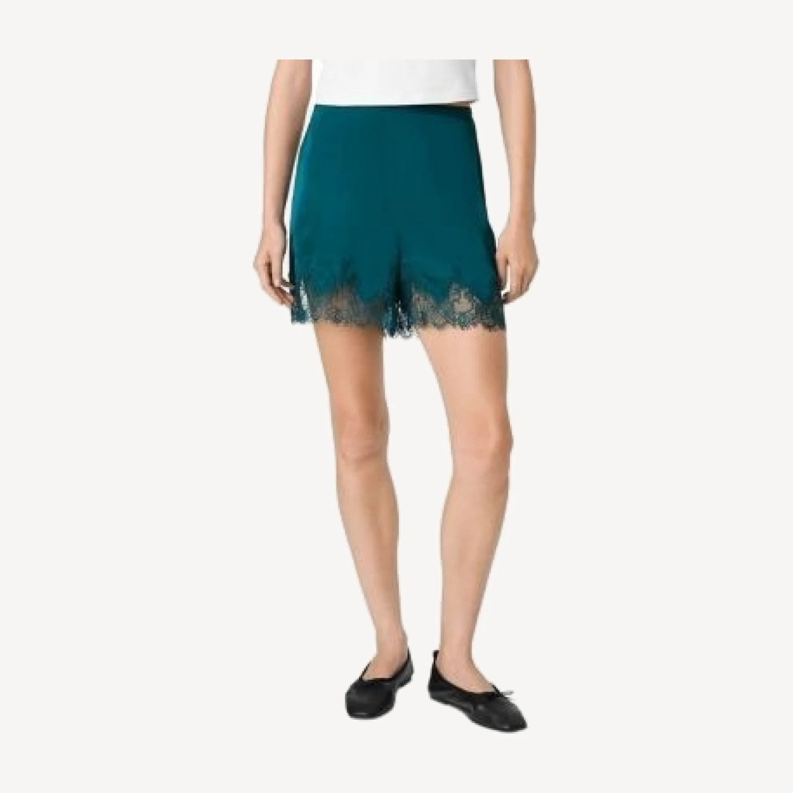 French Connection Ennis Satin Lace Pull On Shorts
