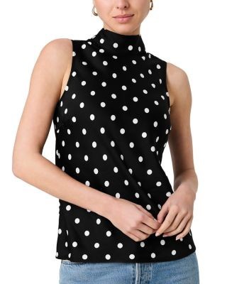 French Connection Ennis Polka Dot Sleeveless Bow Top