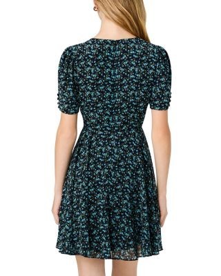 French Connection Marina Silky Chiffon Ditsy Lucia Fleur Mini Dress