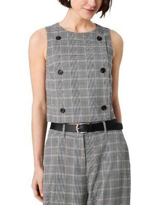French Connection Matteo Plaid Double Breasted Top