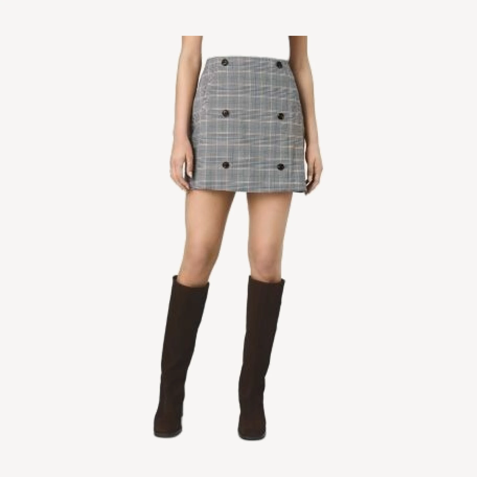 French Connection Matteo Plaid Double Breasted Mini Skirt