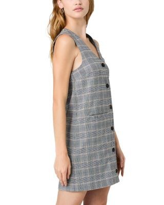 French Connection Matteo Plaid Print Button Front Dress