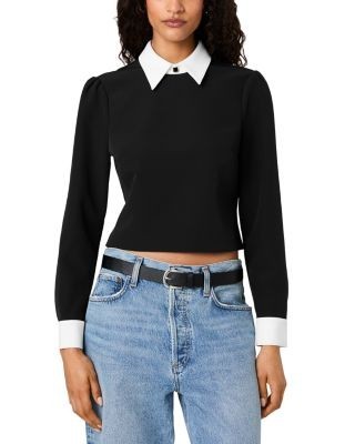French Connection Echo Crepe Collar Top