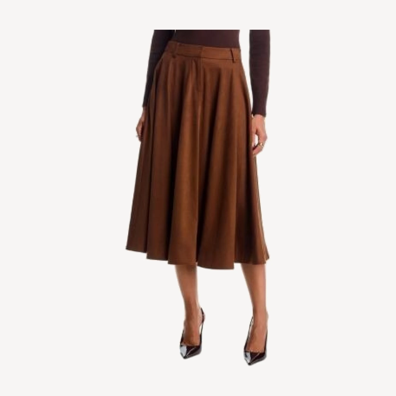 French Connection Sonja Faux Suede Flared Skirt