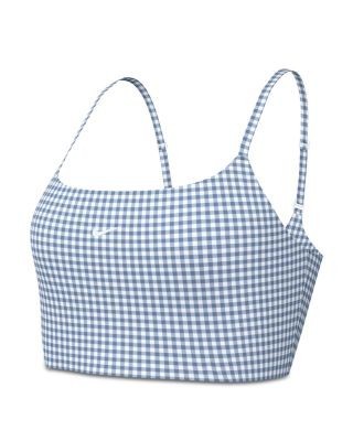 Nike Dri-fit Padded Longline Gingham Bra