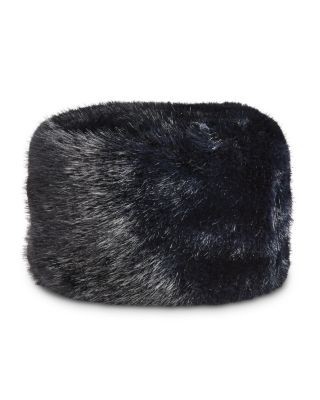 Aqua Faux Fur Pillbox Hat - Exclusive