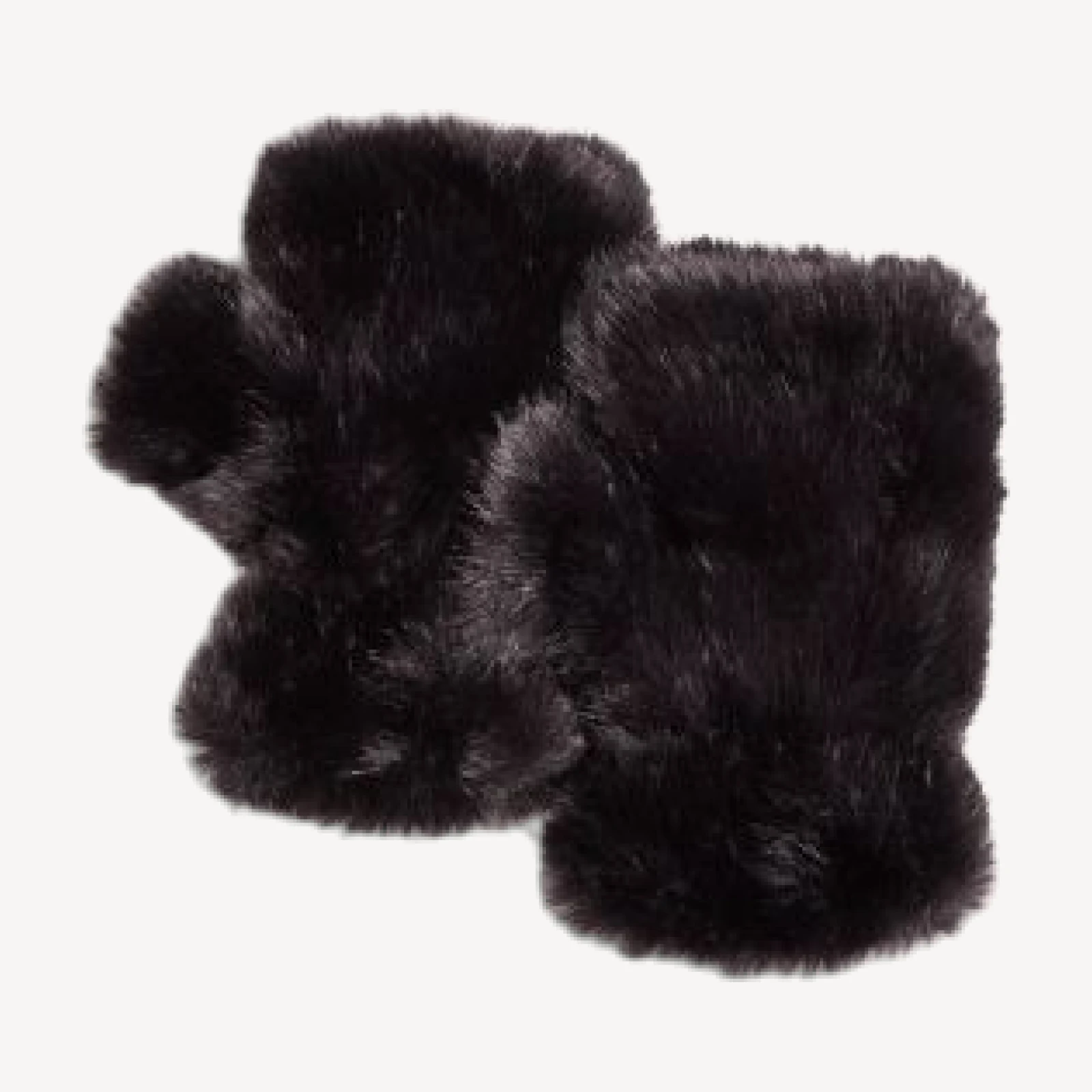 Aqua Faux Fur Fingerless Gloves - Exclusive