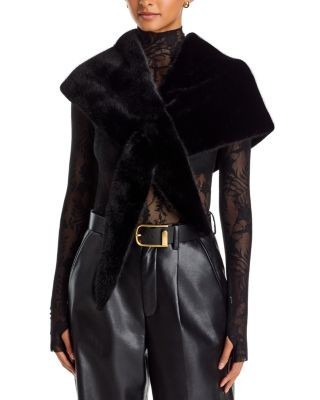 Aqua Faux Fur Triangle Scarf - Exclusive
