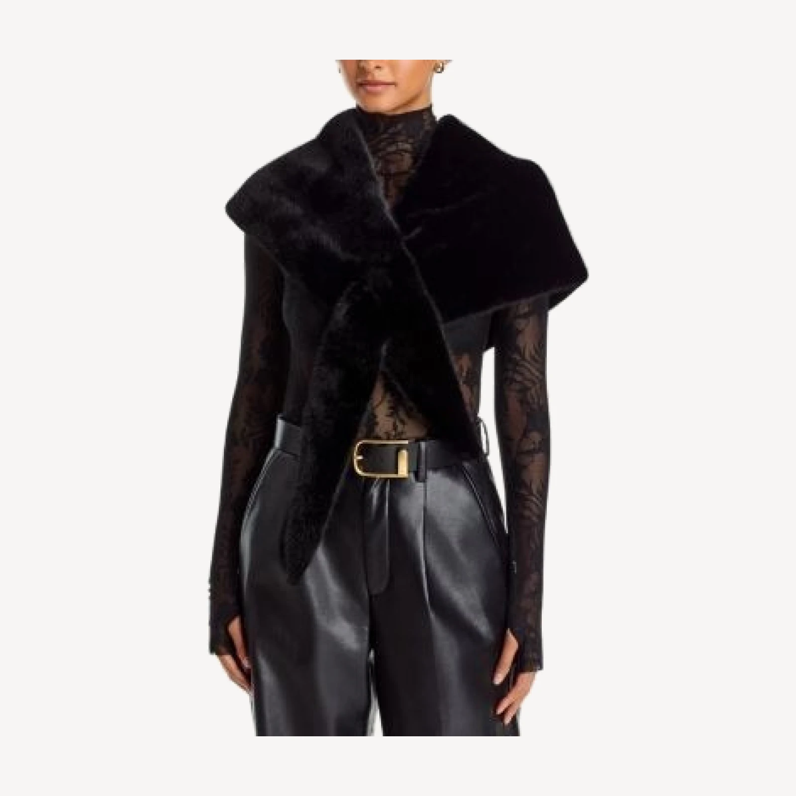 Aqua Faux Fur Triangle Scarf - Exclusive