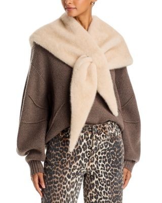 Aqua Faux Fur Triangle Scarf - Exclusive