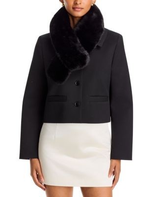 Aqua Faux Fur Skinny Scarf - Exclusive