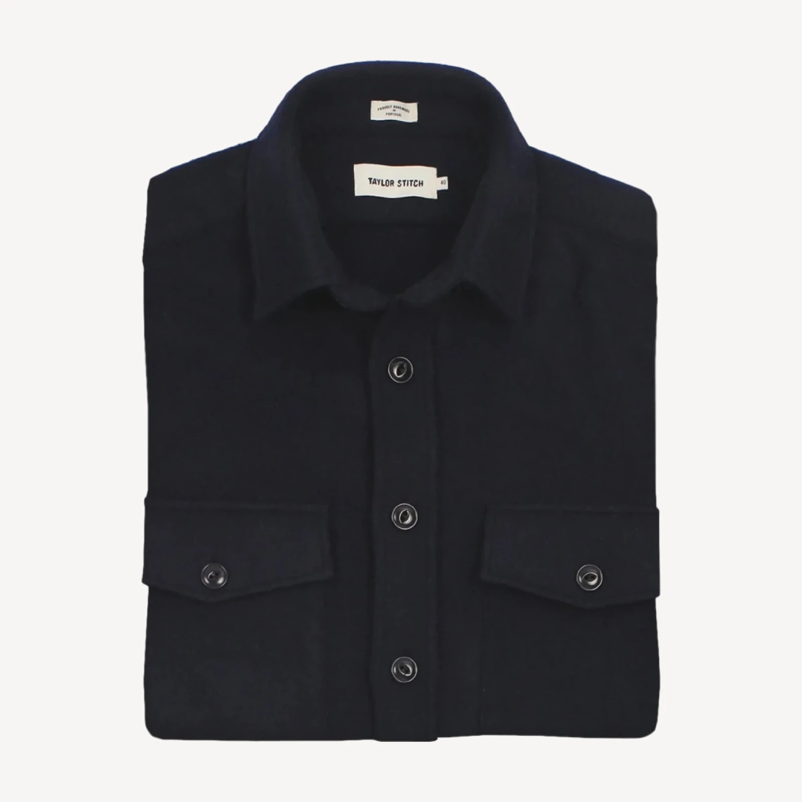 The Maritime Shirt Jacket in Navy Melton Wool