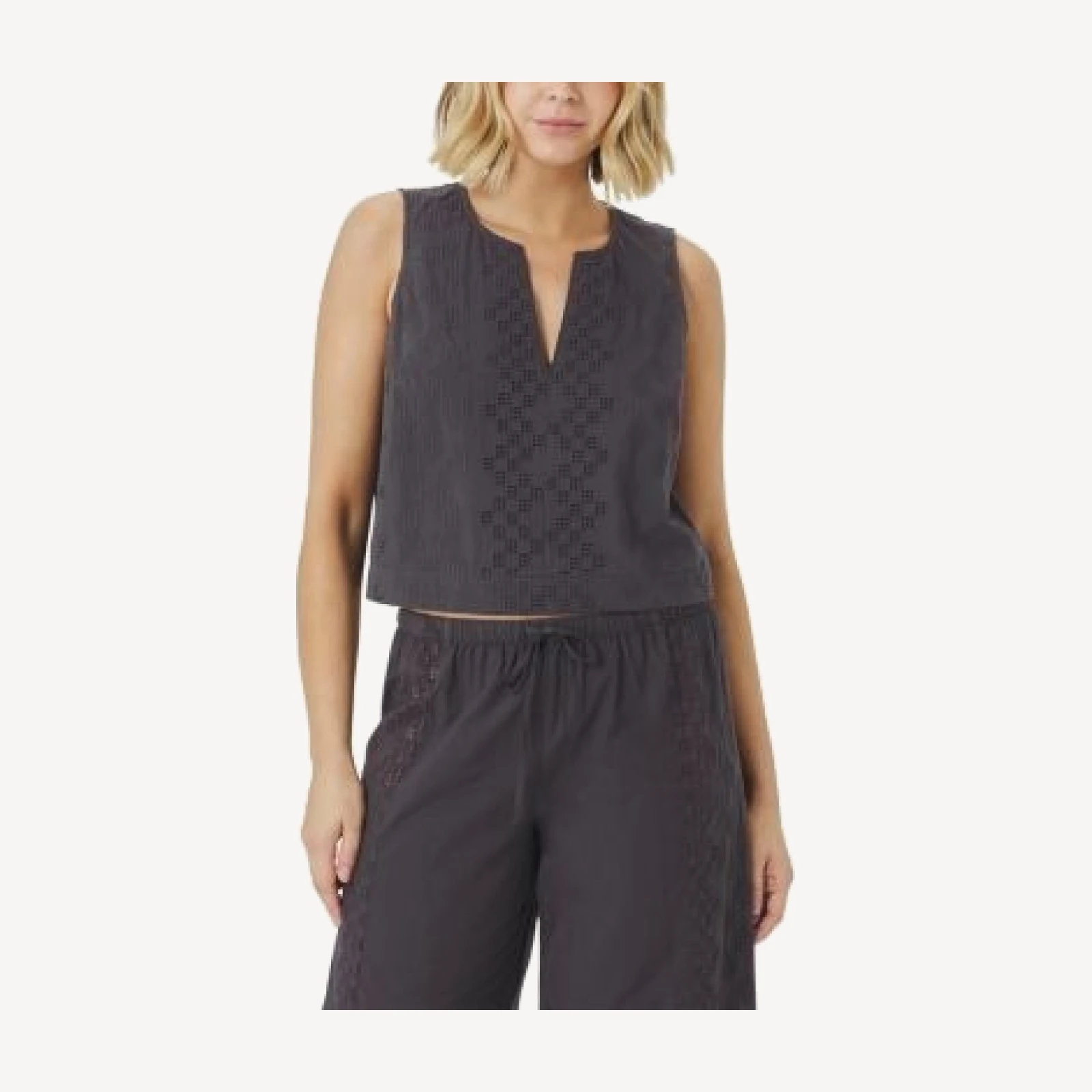 Splendid Kenzie Geo Eyelet Tank Top
