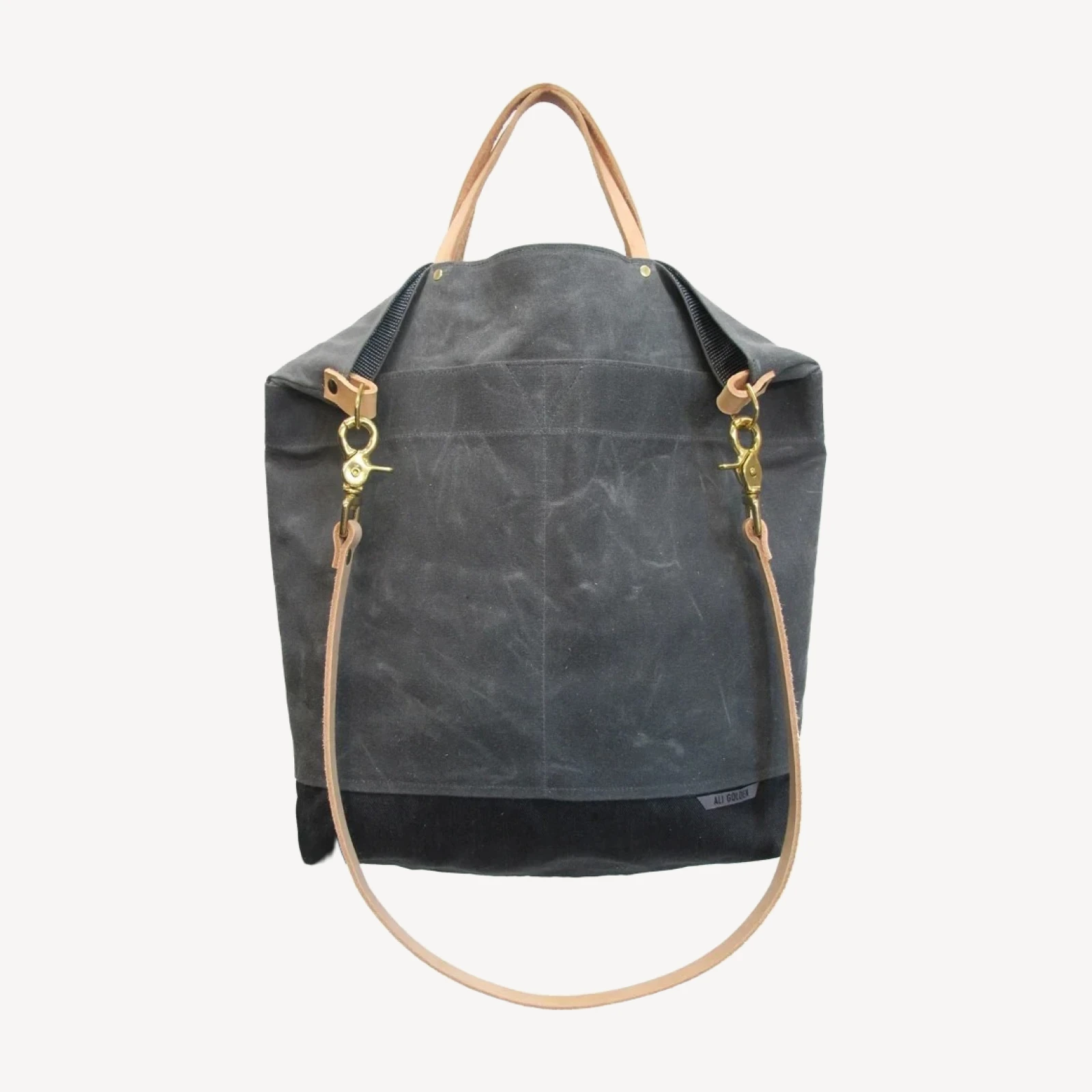 Ali Golden Reversible Tote - Grey/Blue Stripe