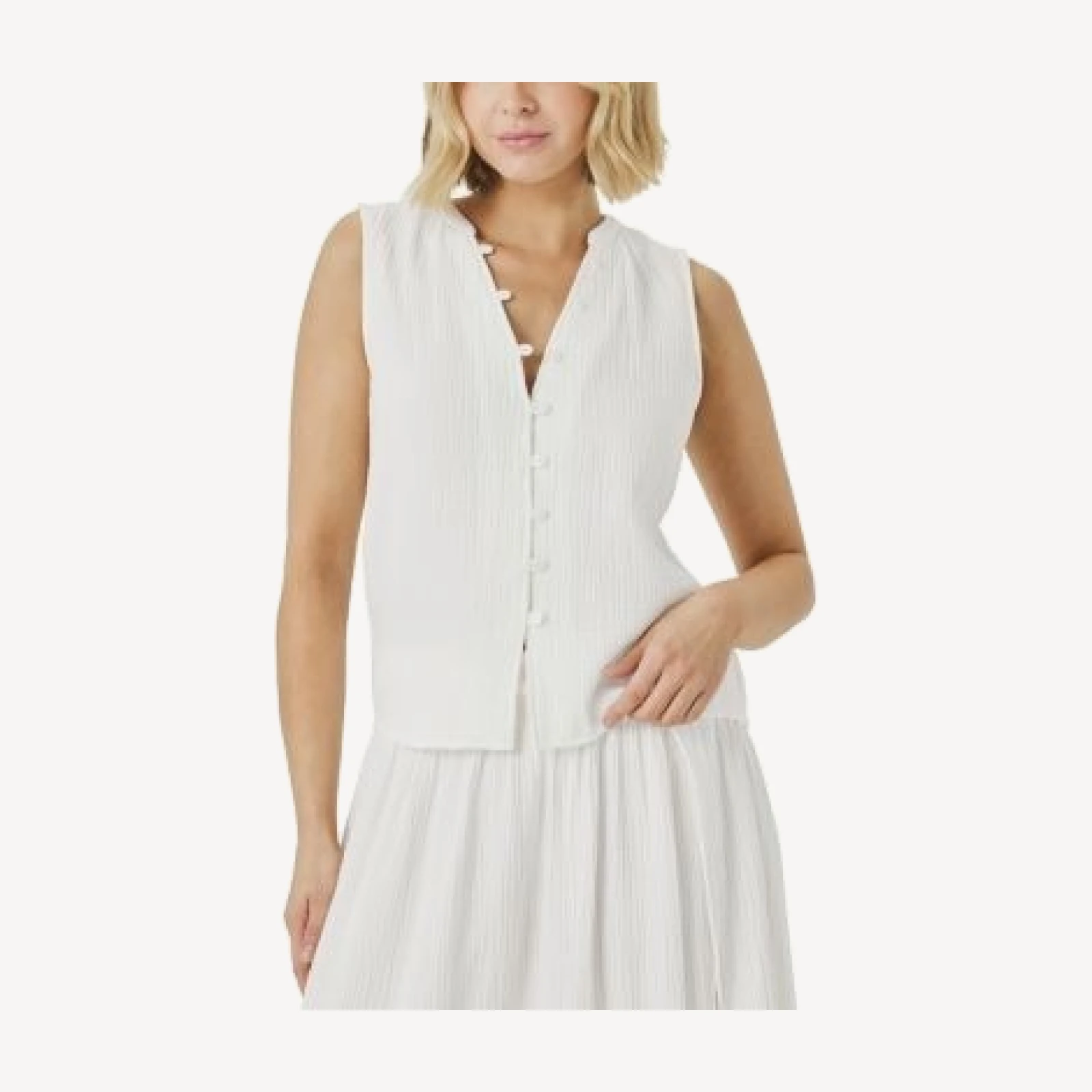 Splendid Ava Gauze Button Front Tank