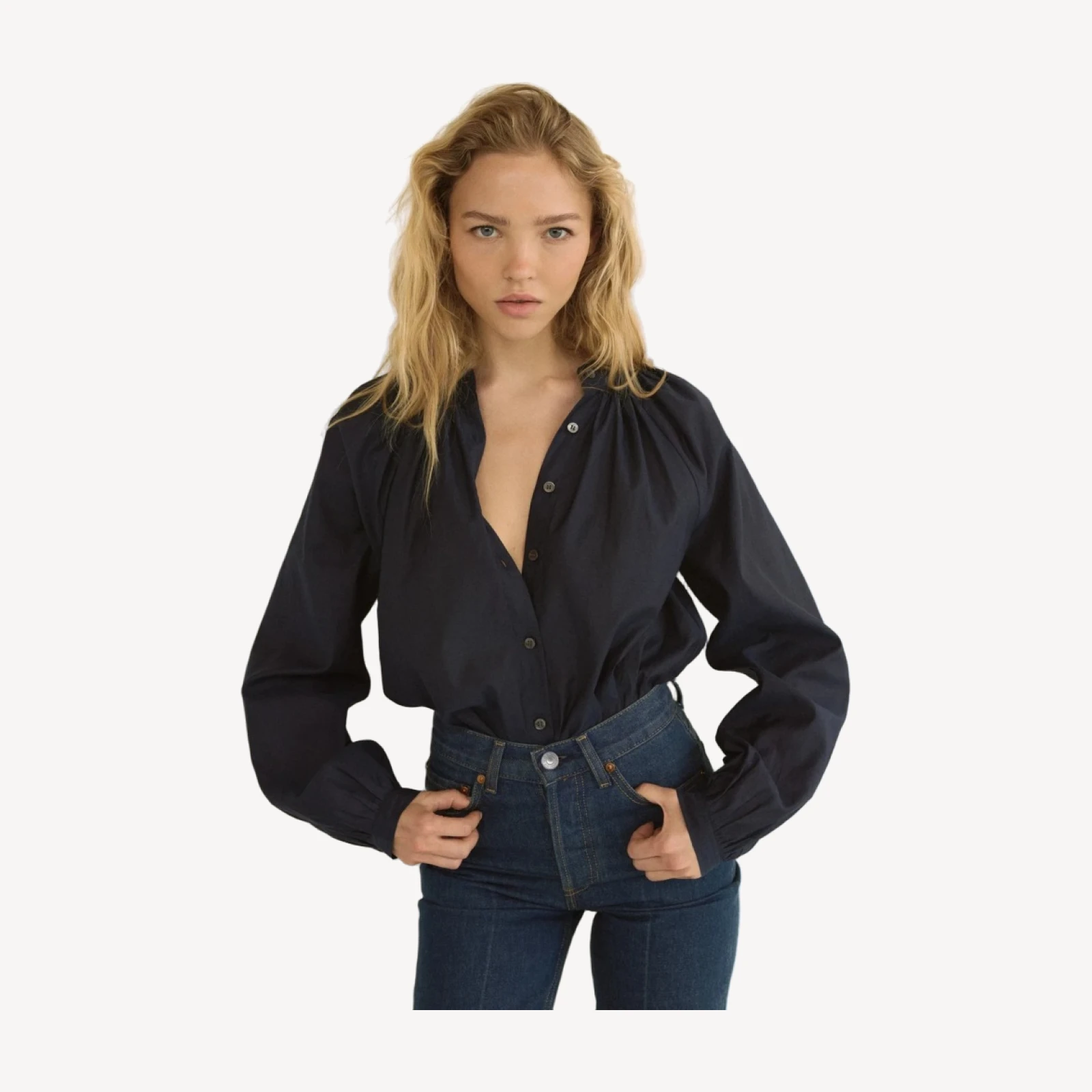 JULIENNE TOP -- OXFORD BLUE