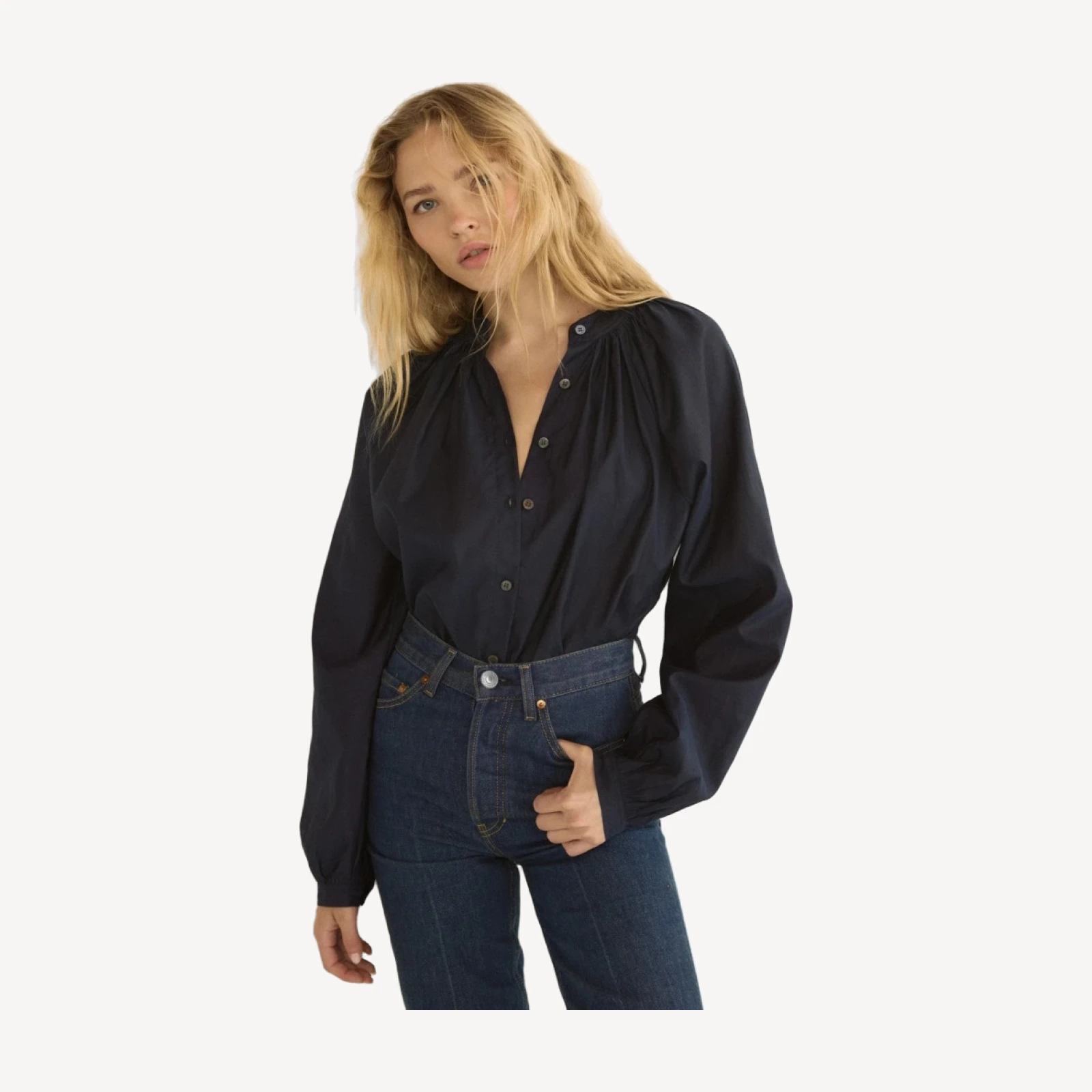 JULIENNE TOP -- OXFORD BLUE