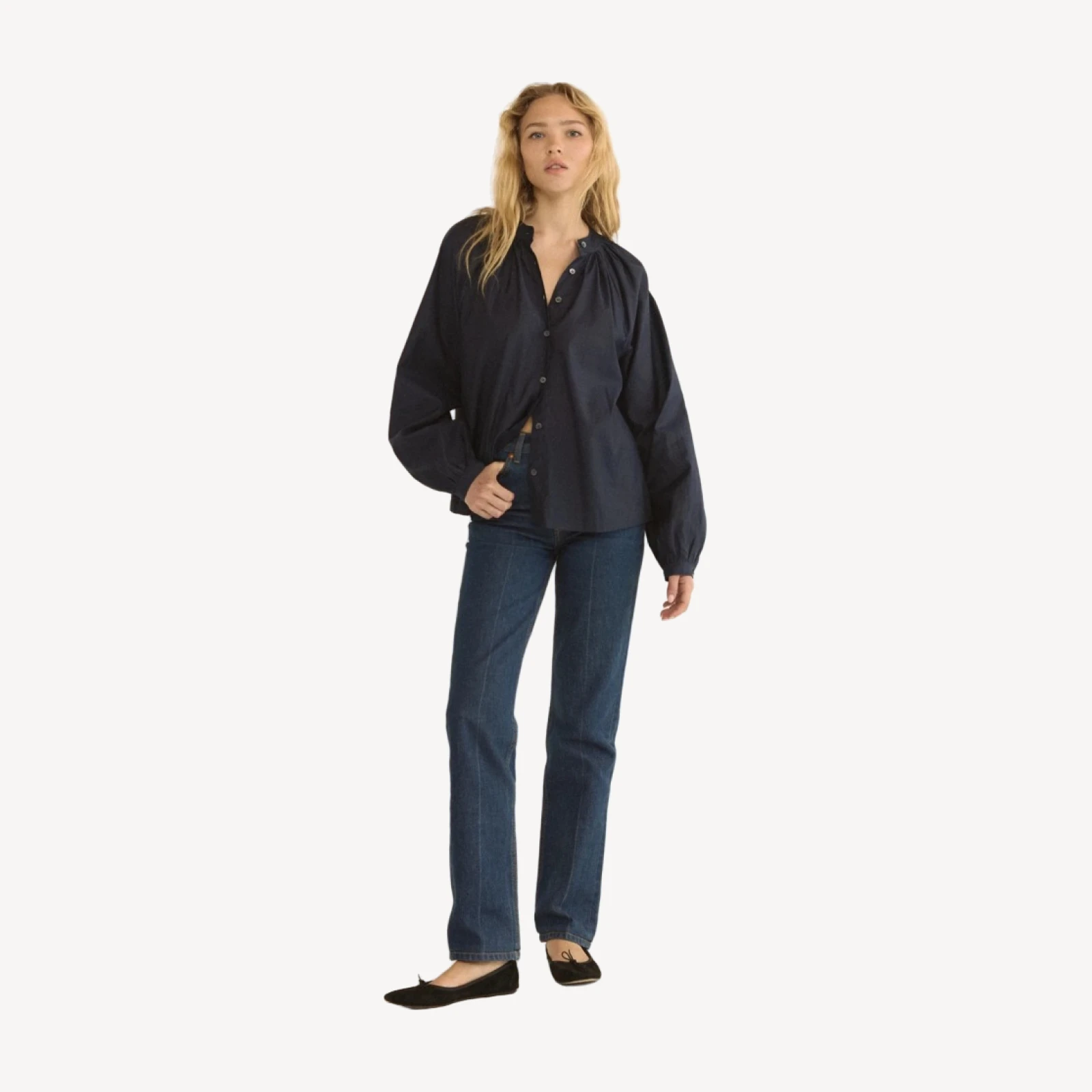 JULIENNE TOP -- OXFORD BLUE