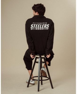 Junk Food Clothing Unisex Nfl Pittsburgh Steelers Mock 1/4 Button Up