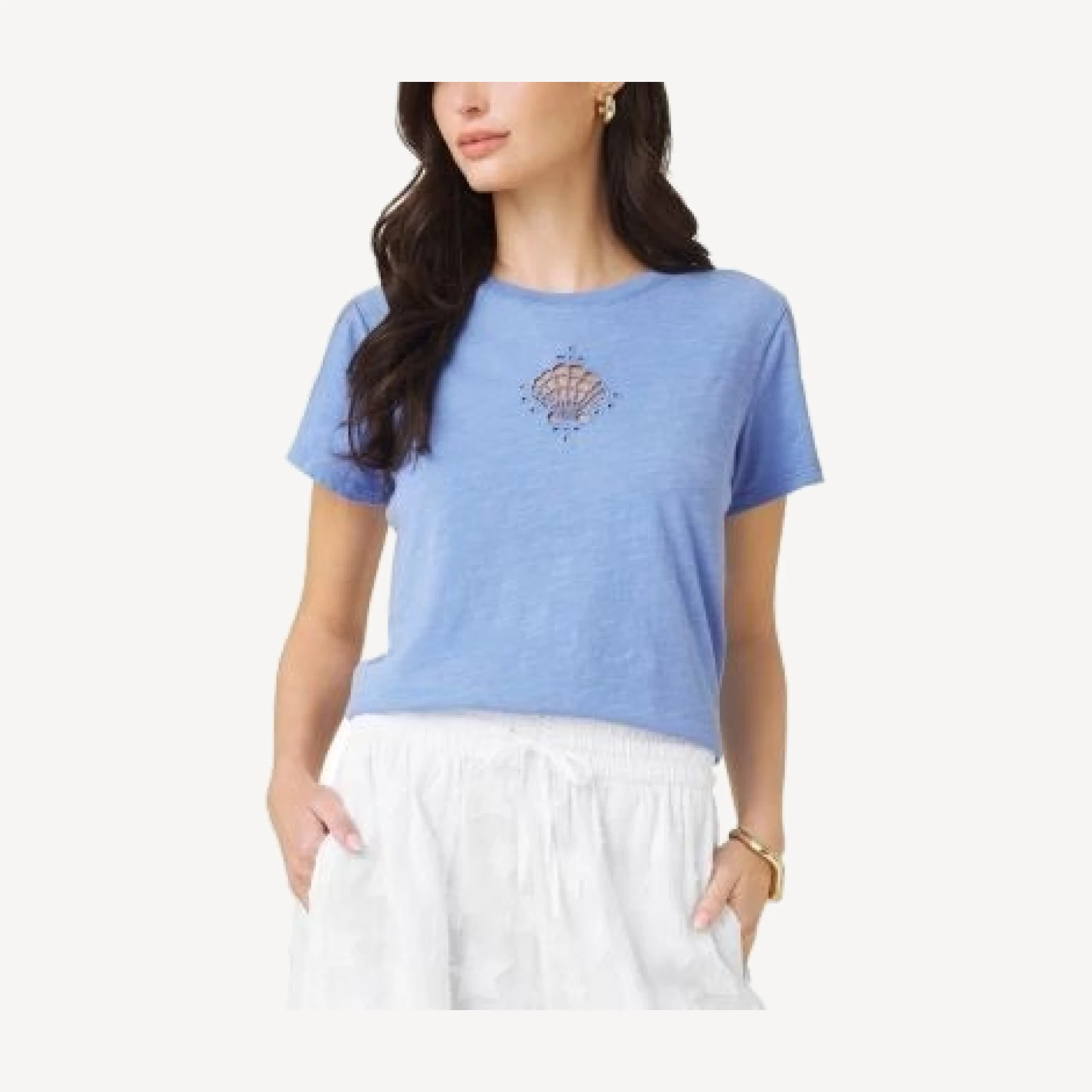 Splendid Seashell Embellished Tee