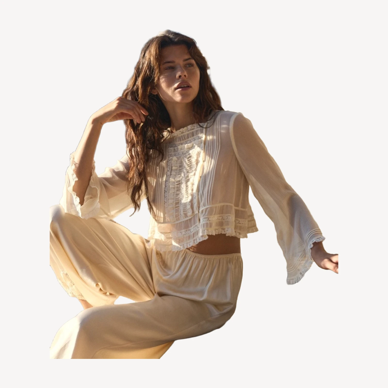 ELODINE TOP -- SEA SALT