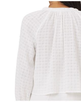 Splendid Fleur Tie Front Long Sleeve Blouse