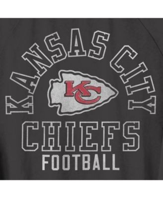 Junk Food Clothing Women's Nfl Kansas City Chiefs Flocked Raglan Crew Fleece Sweatshirt