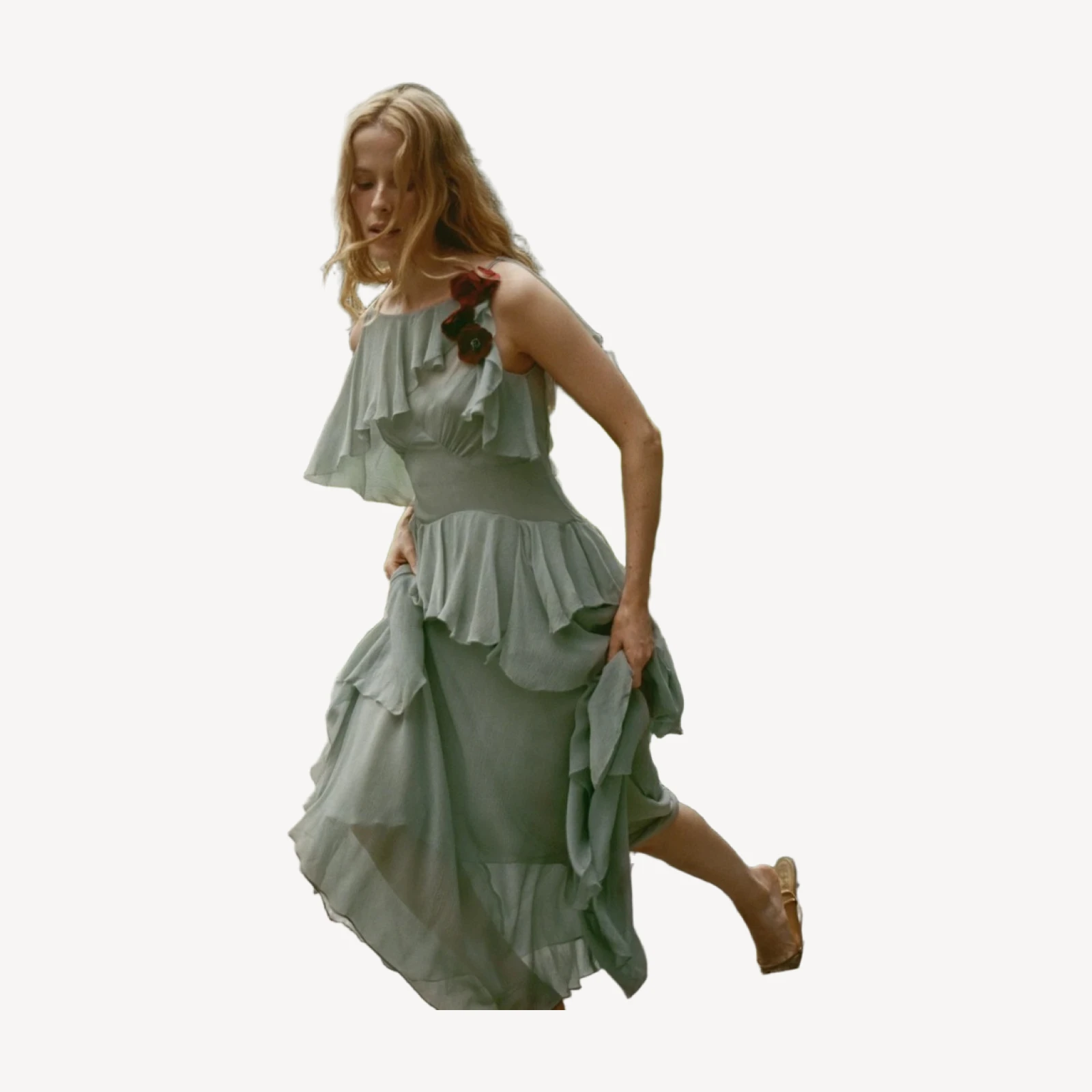 NELIDA DRESS -- GREEN JASPER