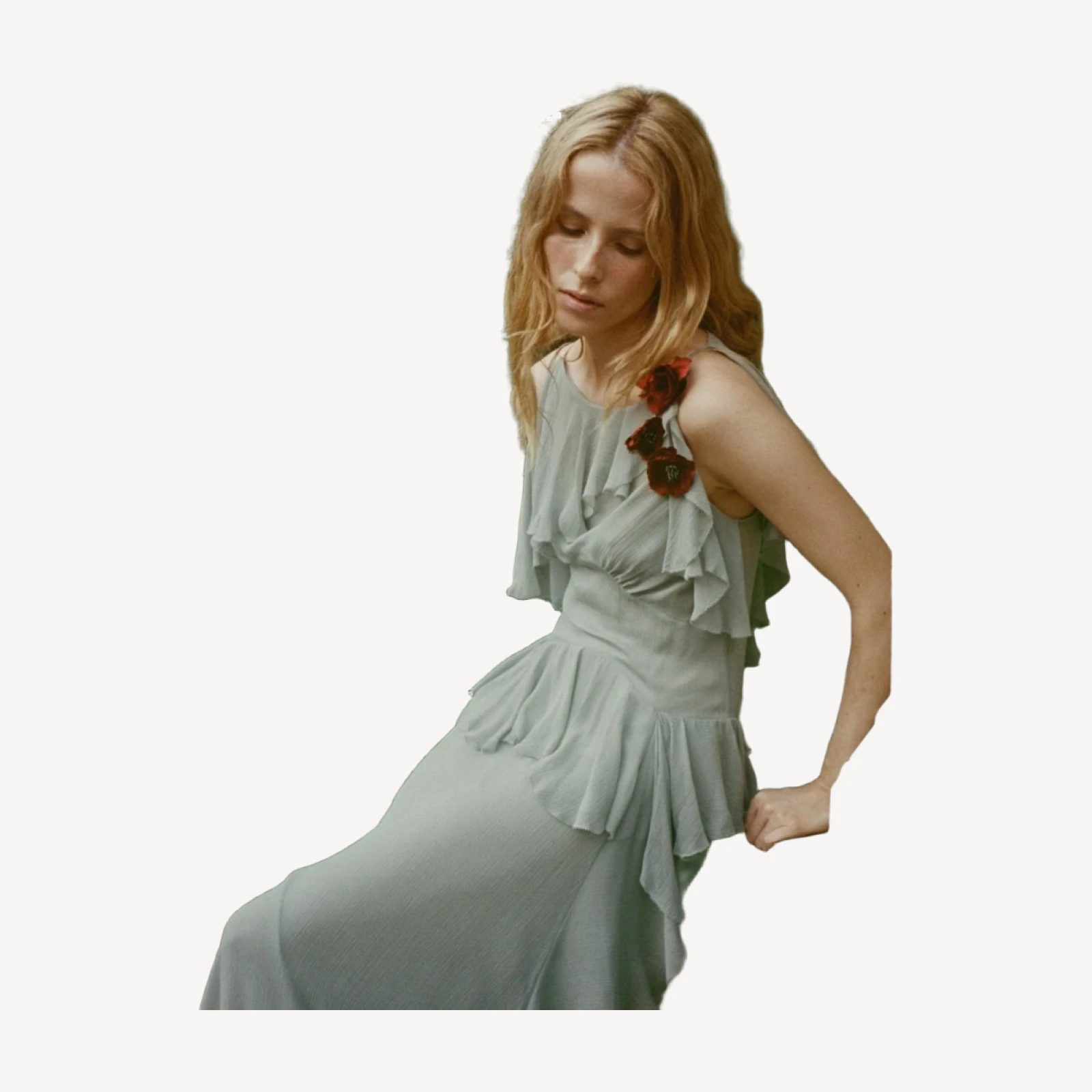 NELIDA DRESS -- GREEN JASPER