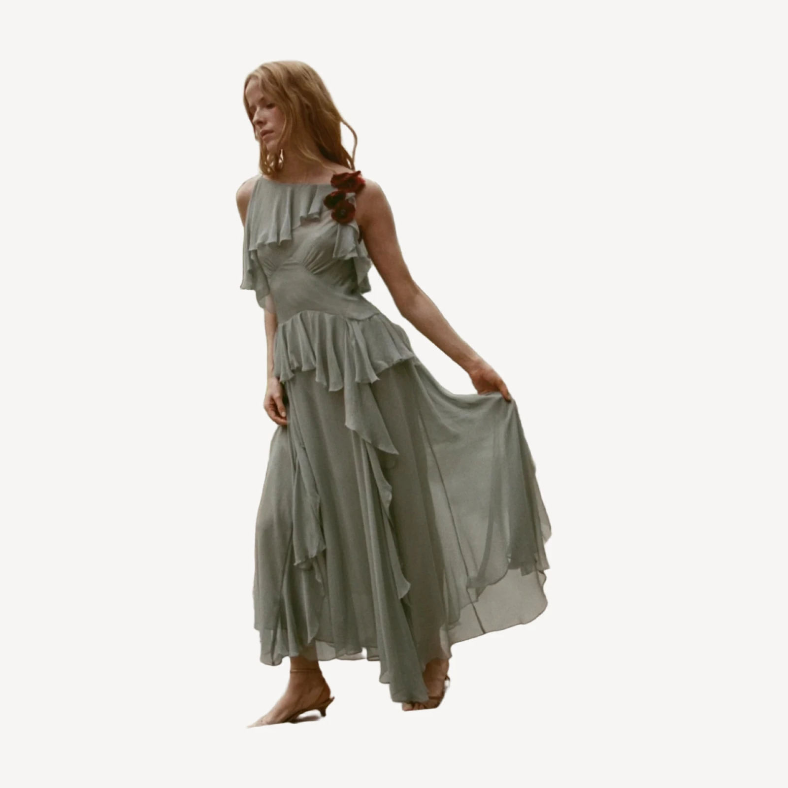 NELIDA DRESS -- GREEN JASPER