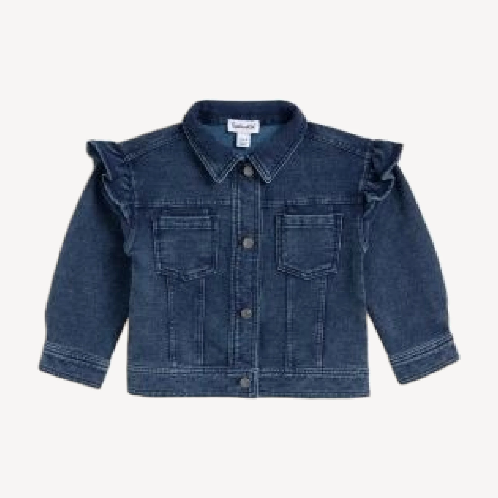 Splendid Girls' Cotton Blend Ruffled Denim Jacket - Baby