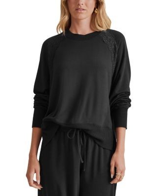 Splendid Supersoft Lace Trim Crewneck Sweater