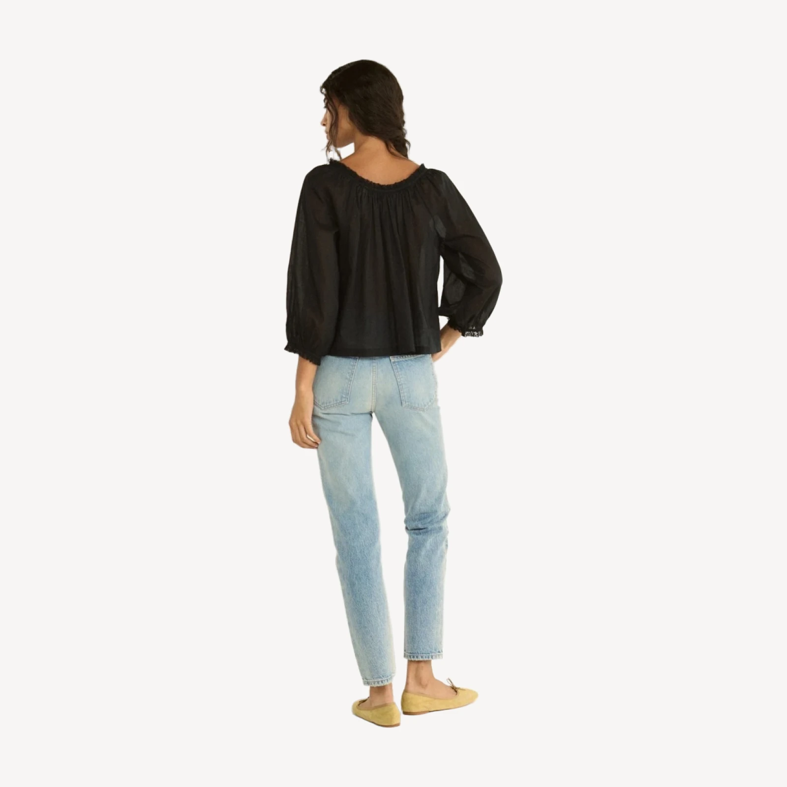 FLORINE TOP -- BLACK