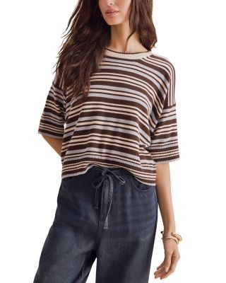 Splendid Georgie Striped Short Sleeve Sweater