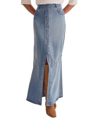Splendid Shank Front Denim Long Skirt
