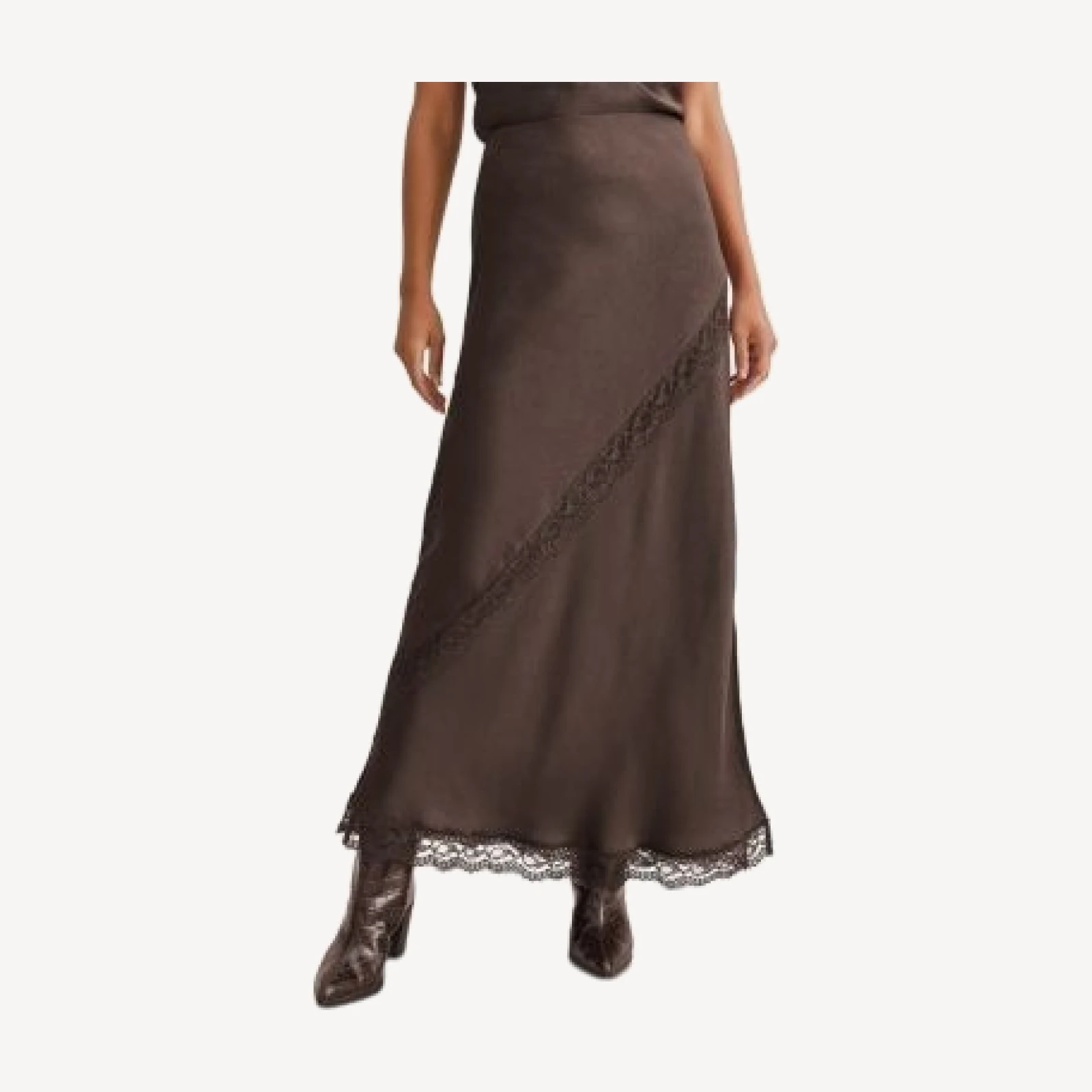 Splendid Penelope Lace Maxi Slip Skirt