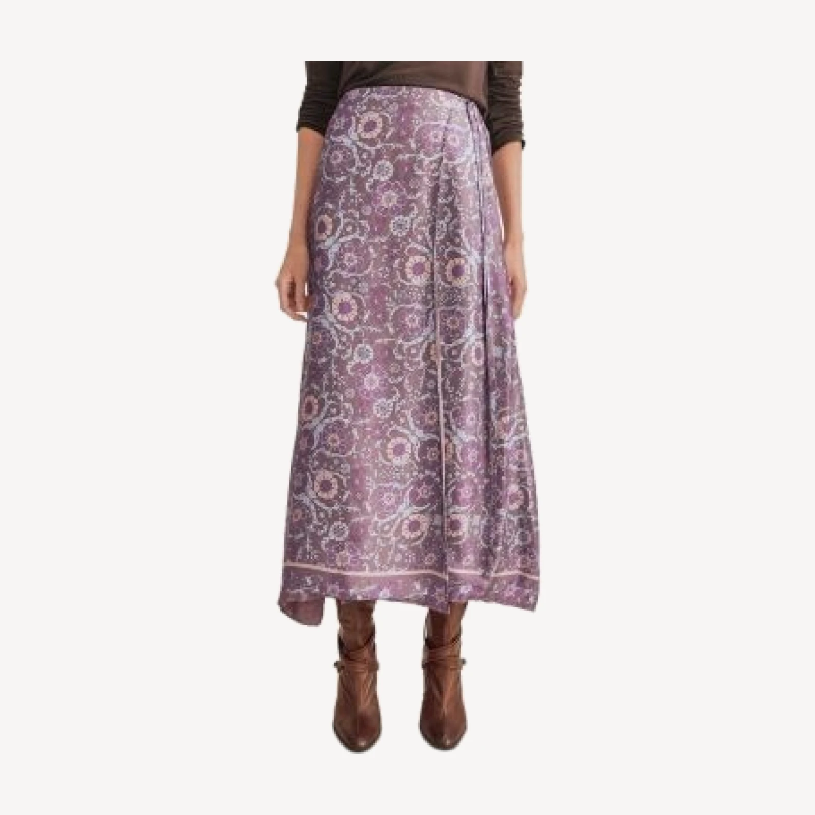 Splendid Cyrus Tie Side Midi Skirt