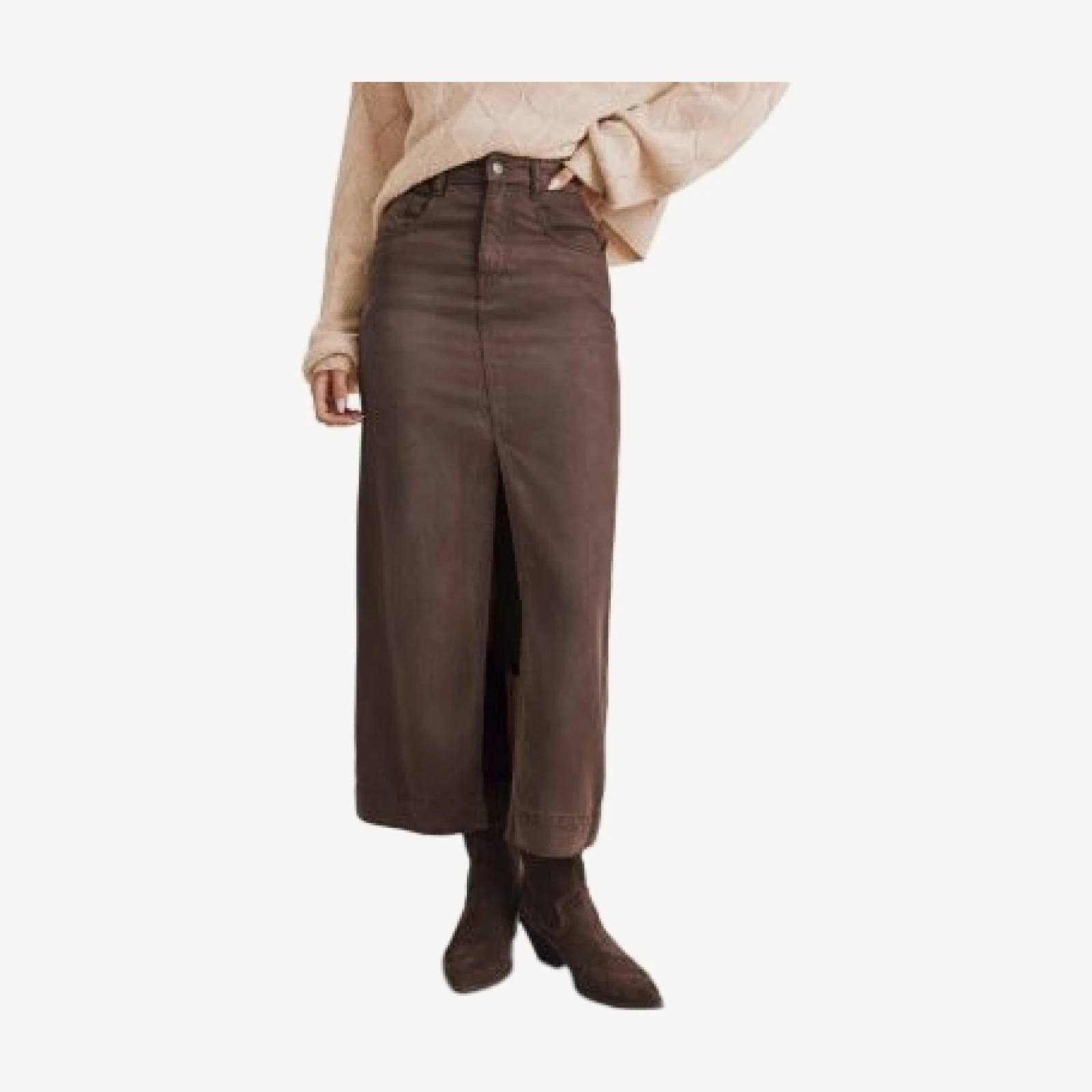 Splendid Ryder Faux Suede Slit Skirt