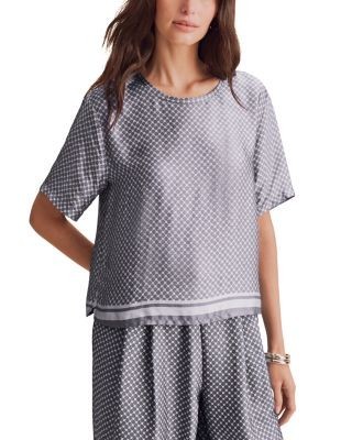 Splendid Violet Printed Short Sleeve Top