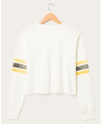 Junk Food Clothing Women's Nfl Pittsburgh Steelers Kickoff Crop Crew Fleece Sweatshirt